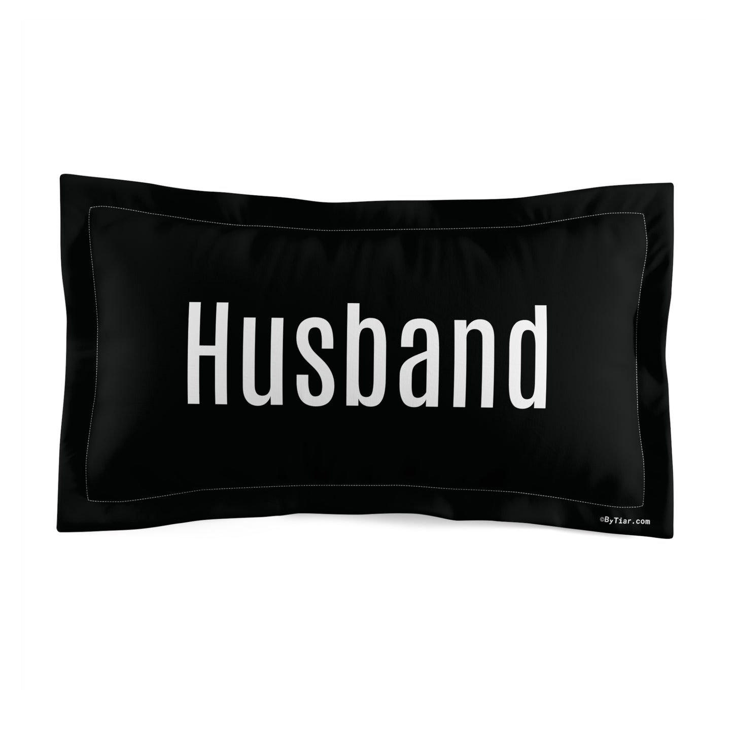 ByTiar Husband Microfiber Pillow Sham in Black – Luxurious and Soft Pillowcase for Couples