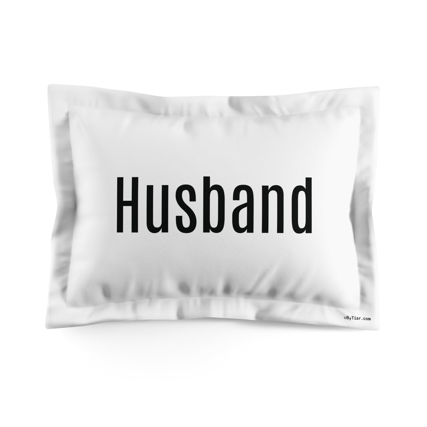 ByTiar Husband Standard Size Microfiber Pillow Sham in White – Luxurious and Soft Pillowcase for Couples