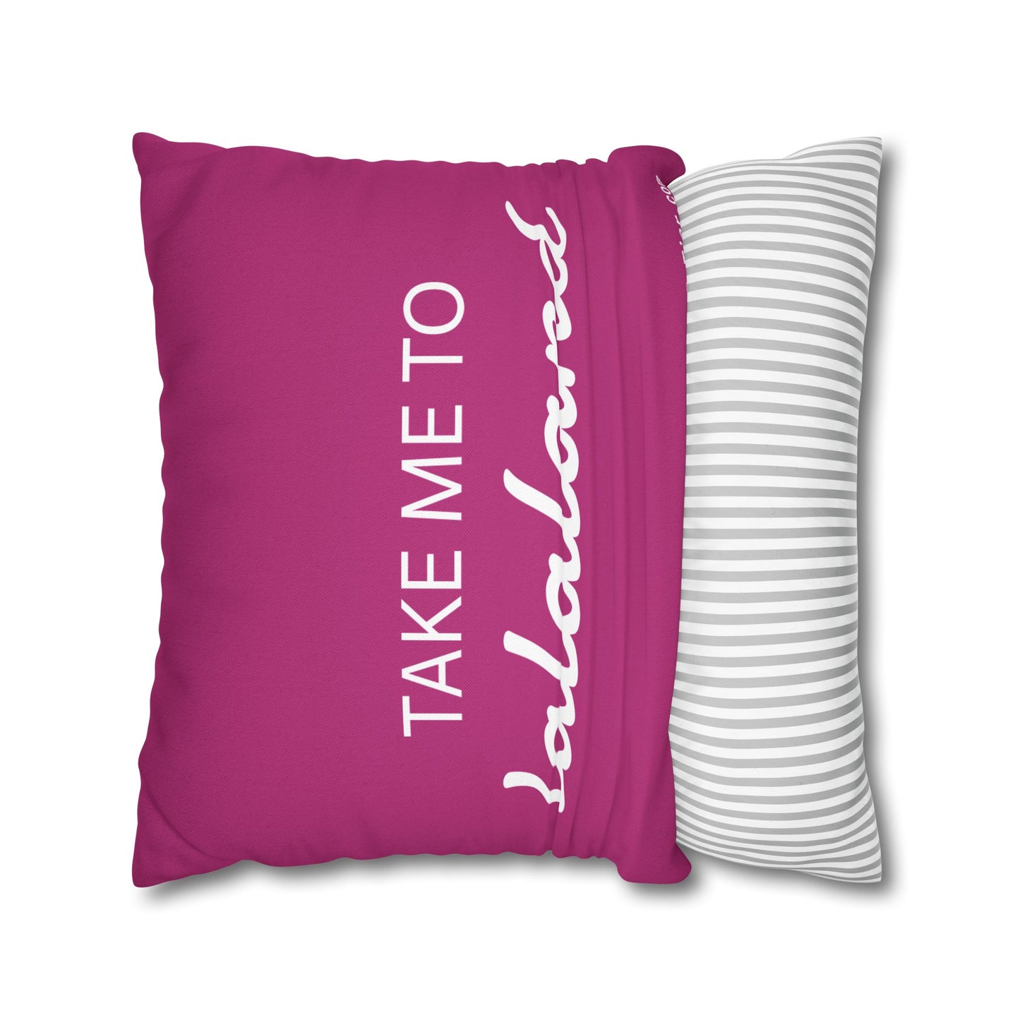 ByTiar Take Me To Lalaland: Spun Polyester Square Pillowcase In Pink. Order and unlock the door to dreamland!