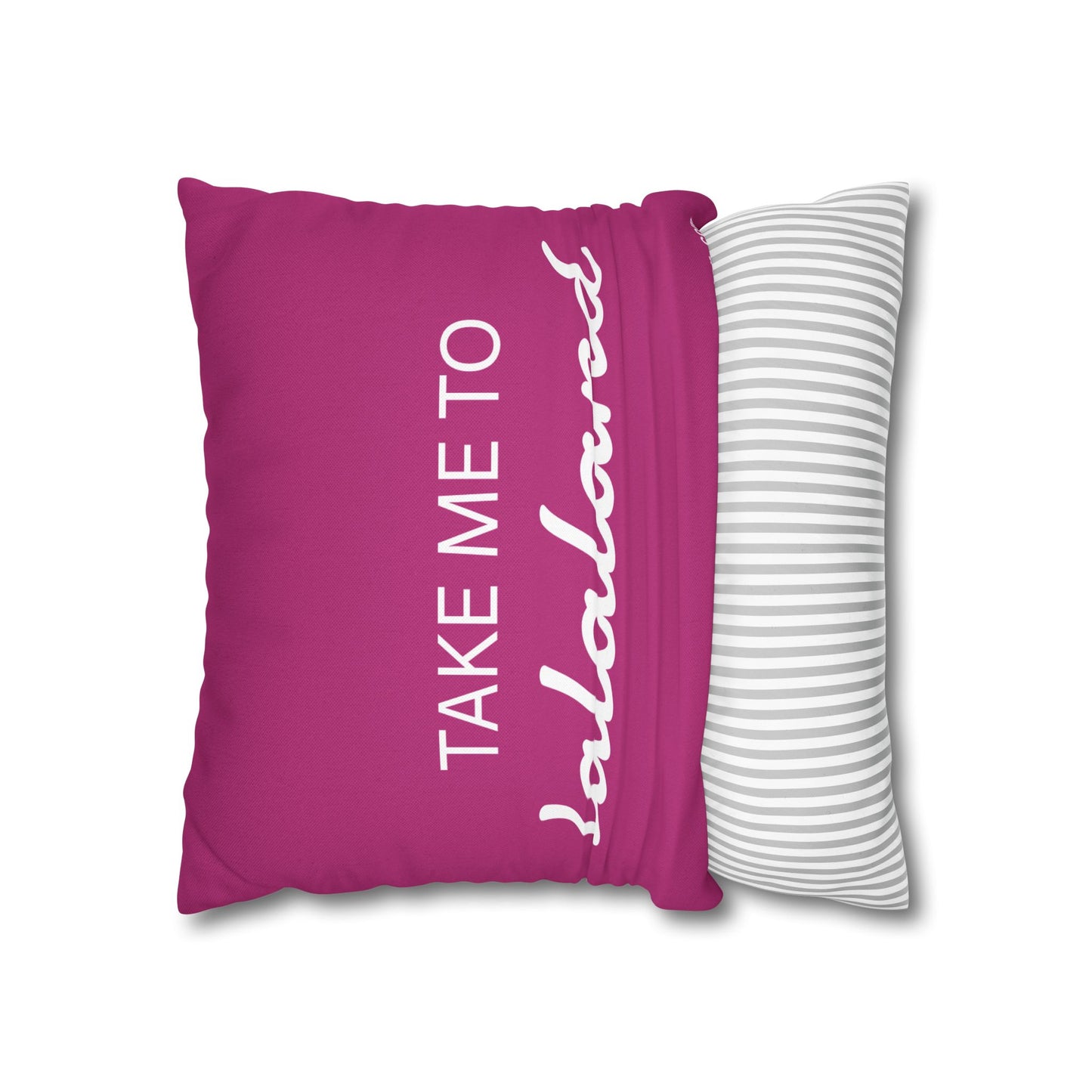 ByTiar Take Me To Lalaland: Spun Polyester Square Pillowcase In Pink. Order and unlock the door to dreamland!