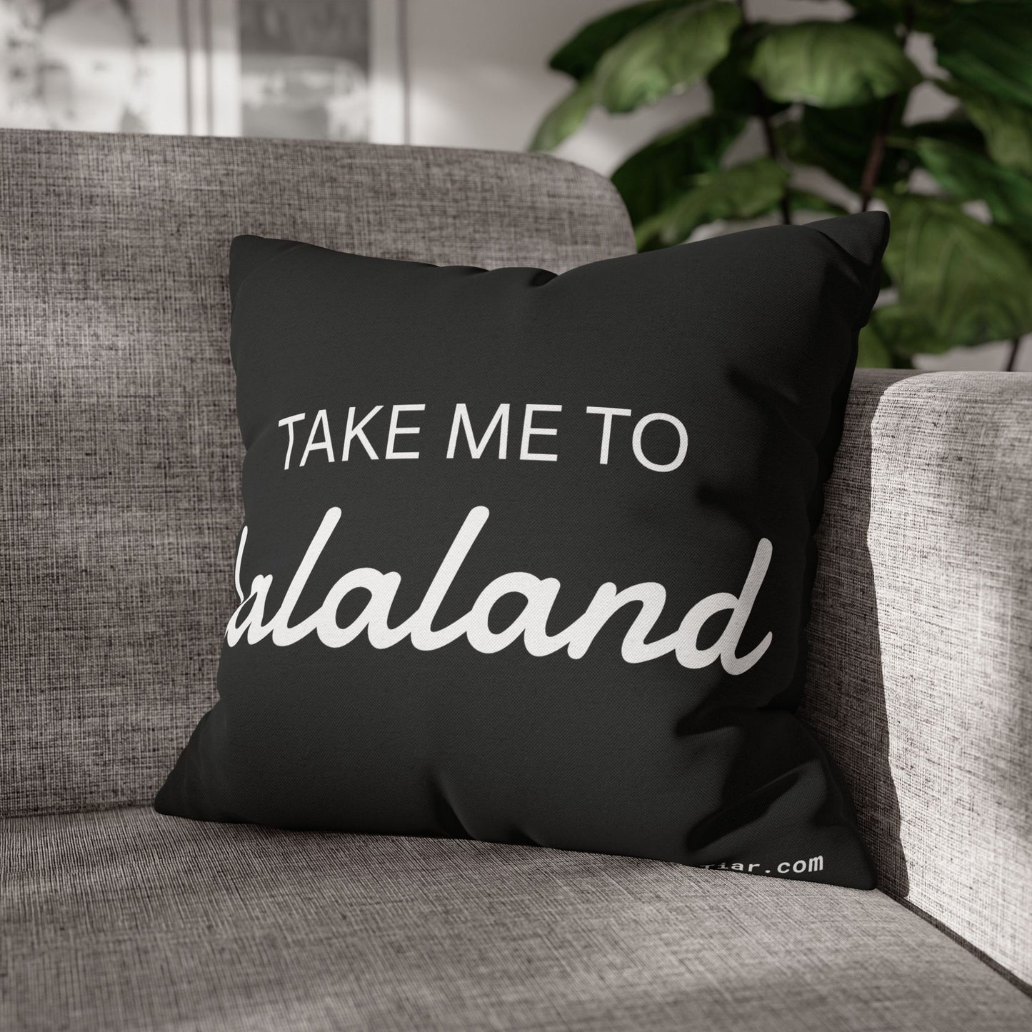 ByTiar Take Me To Lalaland: Spun Polyester Square Black Pillowcase. Order yours today!