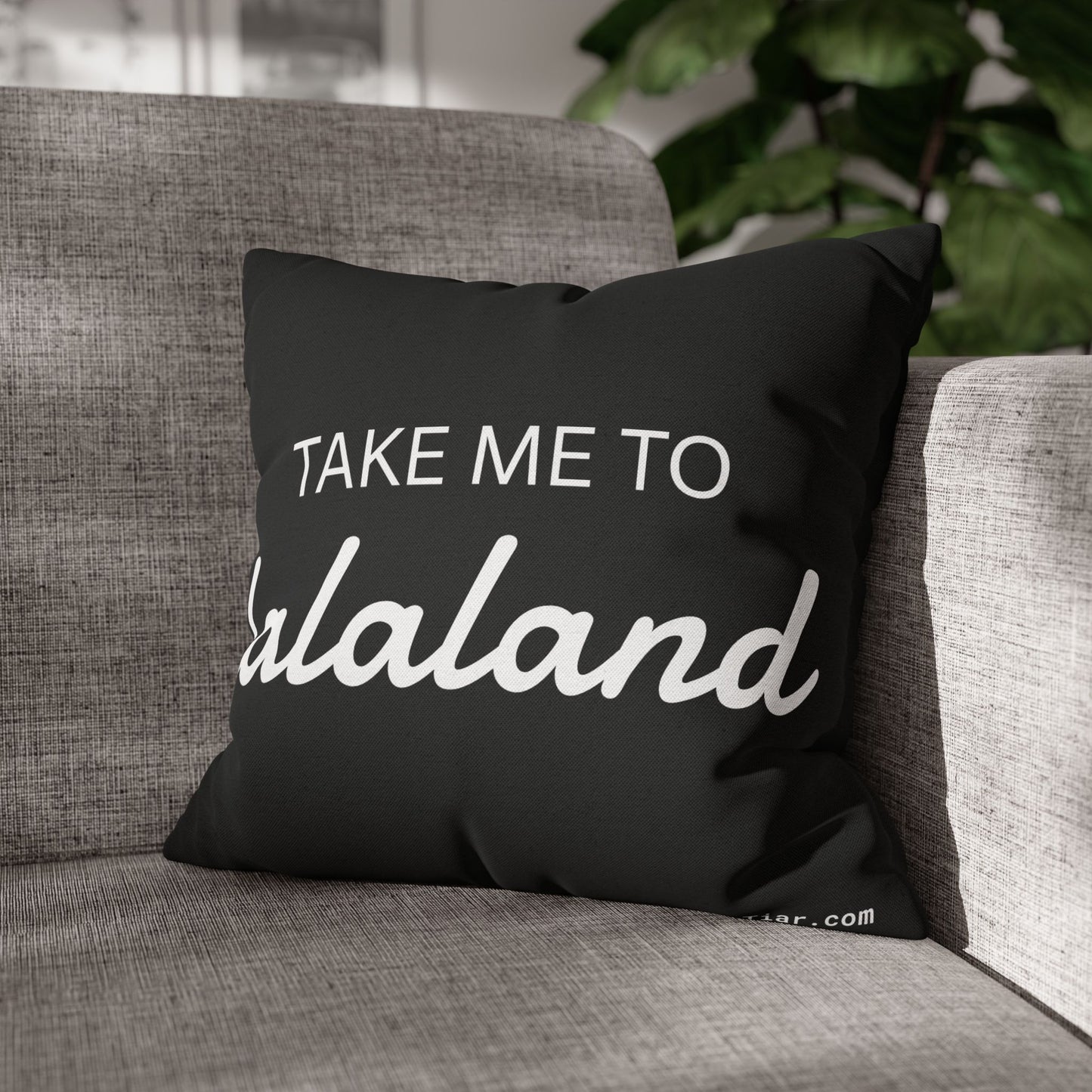 ByTiar Take Me To Lalaland: Spun Polyester Square Black Pillowcase. Order yours today!