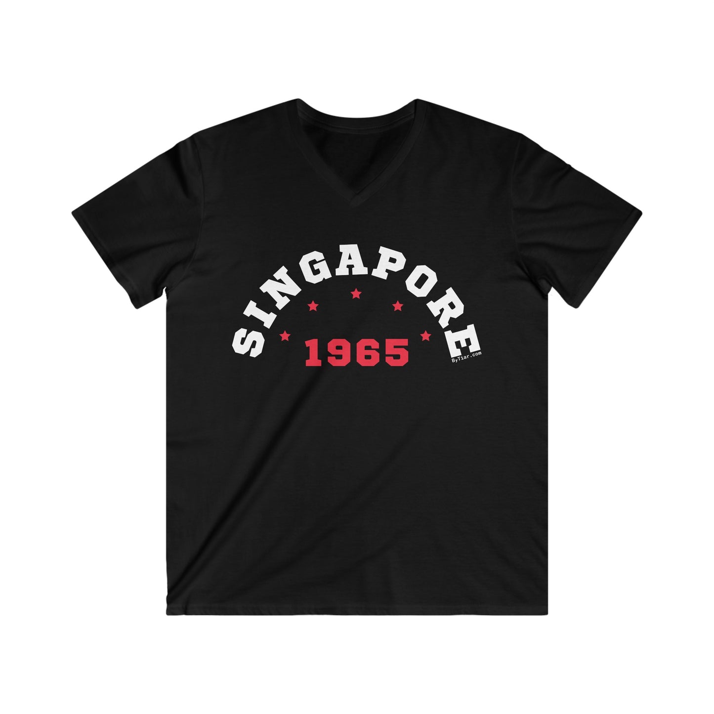 ByTiar Singapore 1965 Men's Fitted V-Neck Short Sleeve Tee