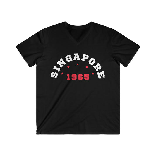 ByTiar Singapore 1965 Men's Fitted V-Neck Short Sleeve Tee