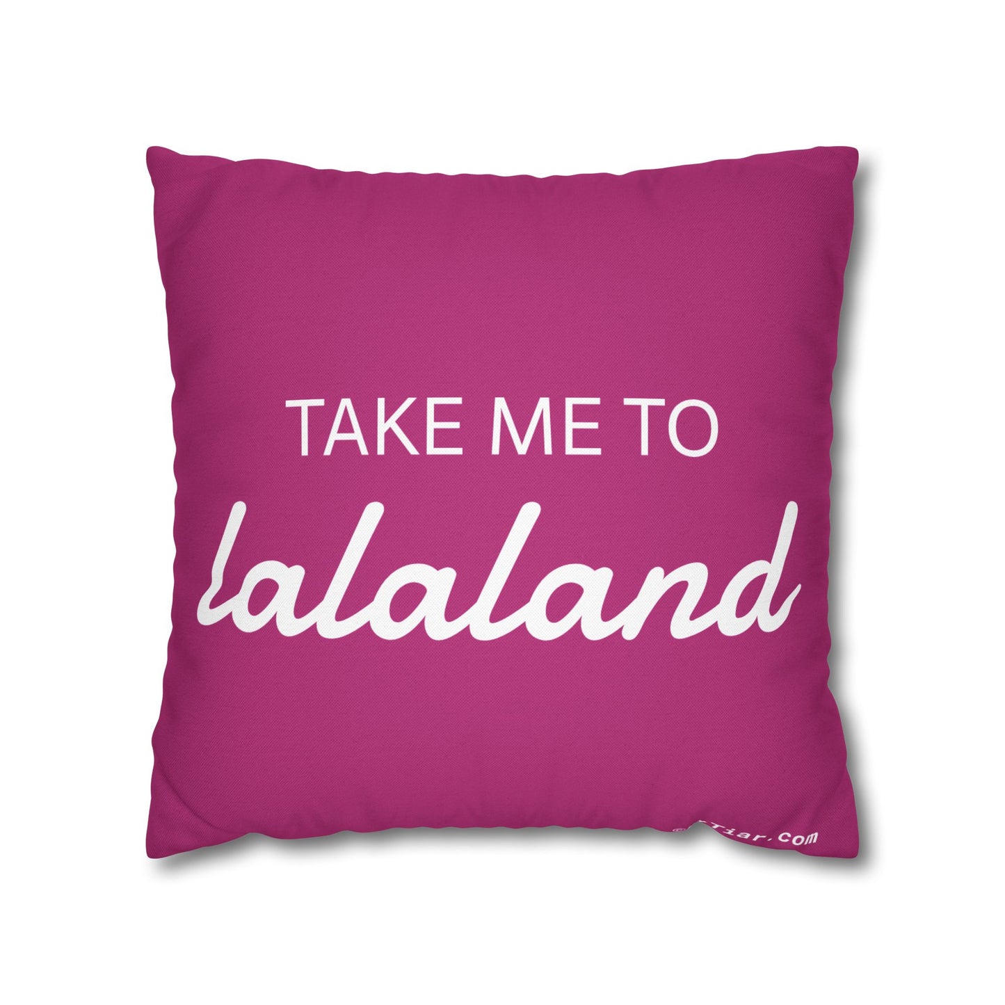 ByTiar Take Me To Lalaland: Spun Polyester Square Pillowcase In Pink. Order and unlock the door to dreamland!