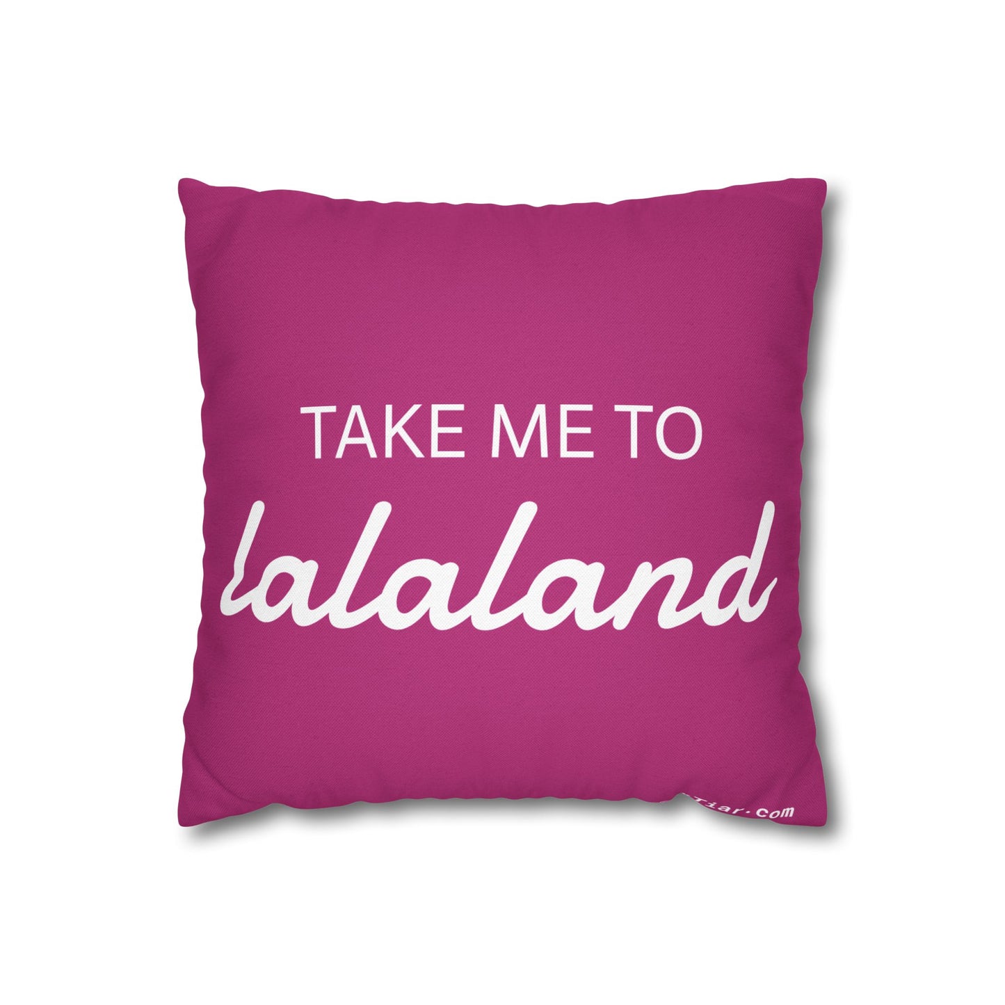 ByTiar Take Me To Lalaland: Spun Polyester Square Pillowcase In Pink. Order and unlock the door to dreamland!