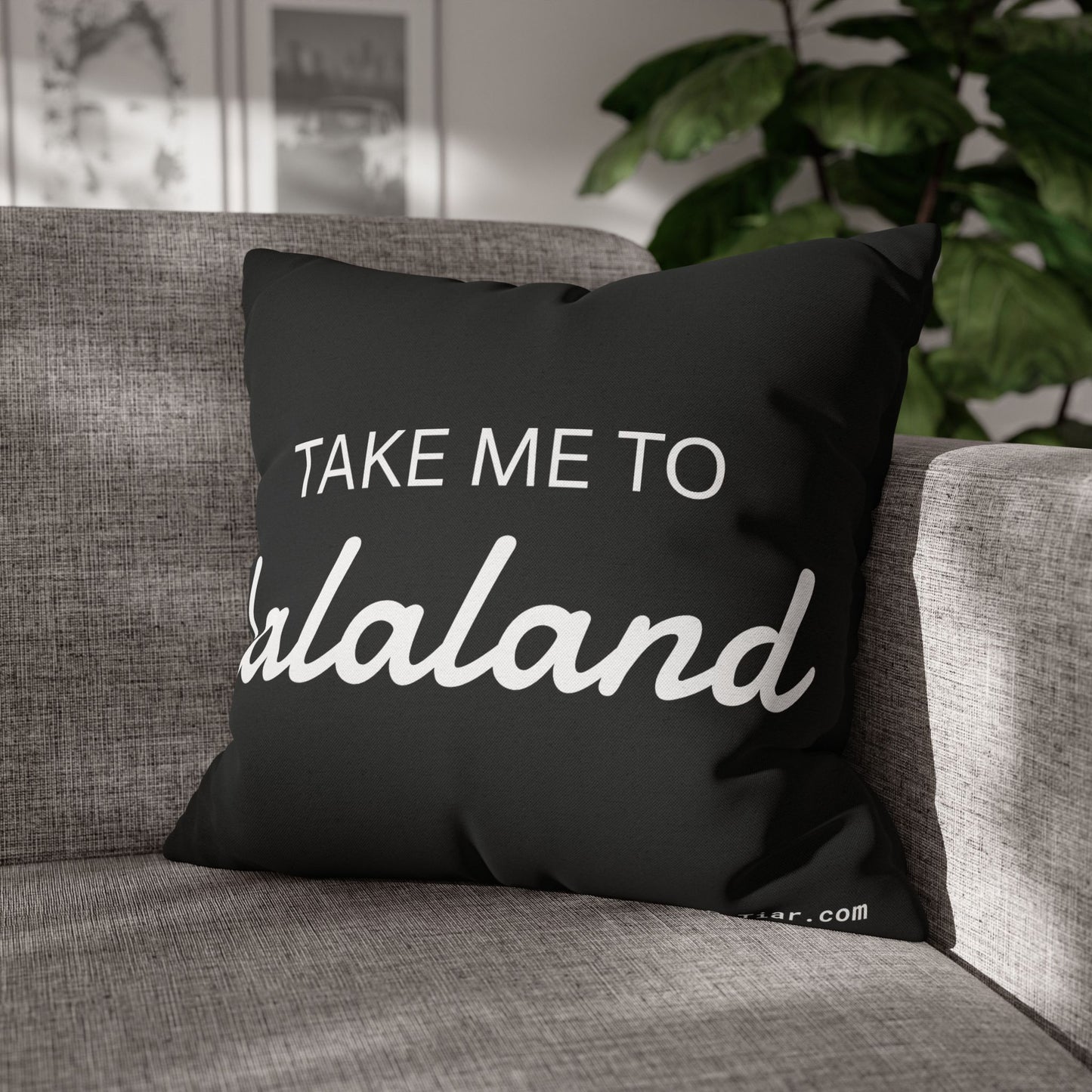 ByTiar Take Me To Lalaland: Spun Polyester Square Black Pillowcase. Order yours today!