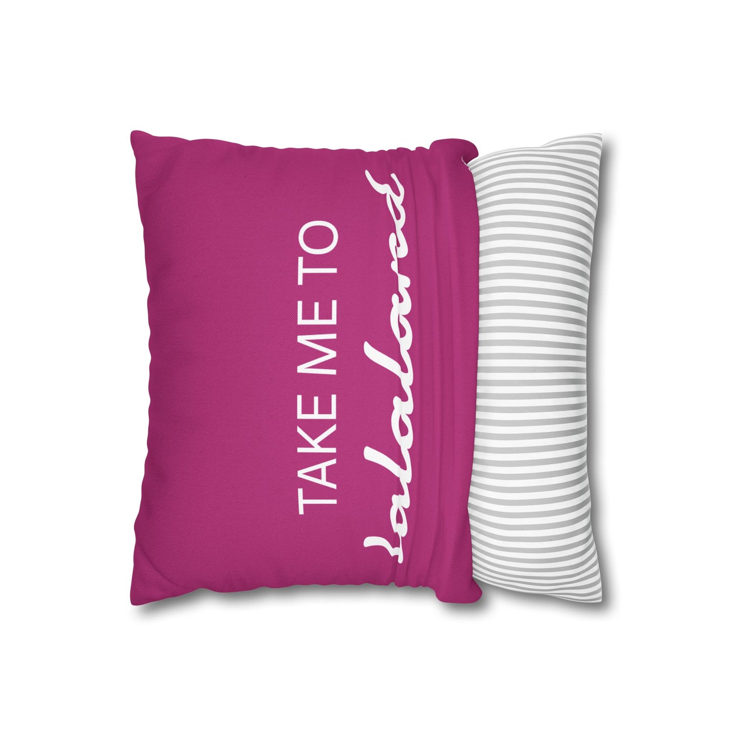 ByTiar Take Me To Lalaland: Spun Polyester Square Pillowcase In Pink. Order and unlock the door to dreamland!