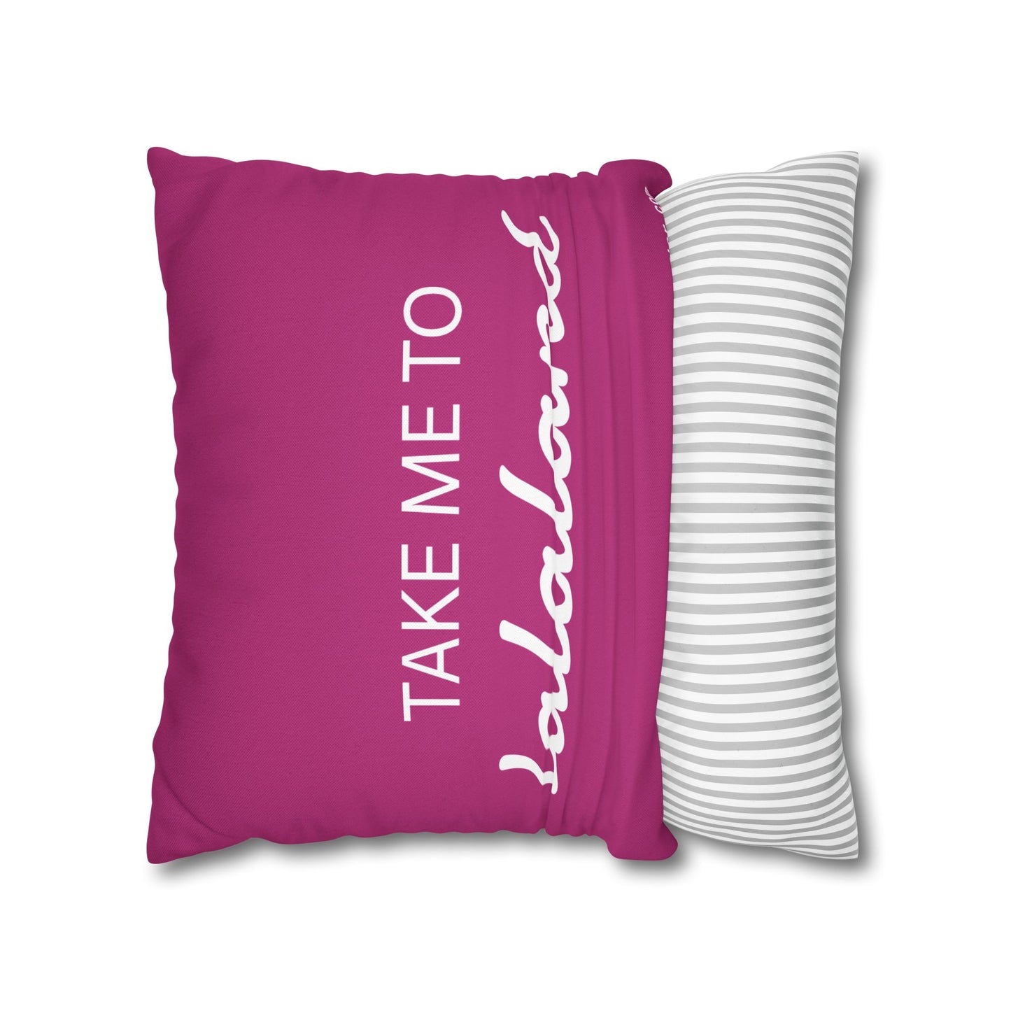 ByTiar Take Me To Lalaland: Spun Polyester Square Pillowcase In Pink. Order and unlock the door to dreamland!