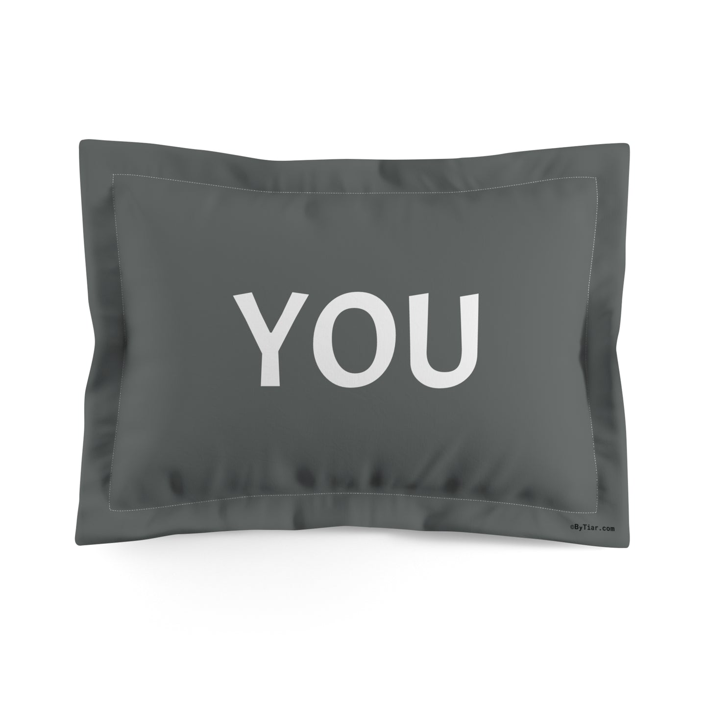 ByTiar YOU: Microfiber Pillow Sham in Dark Gray Color. Order your YOU/ME pillow now!