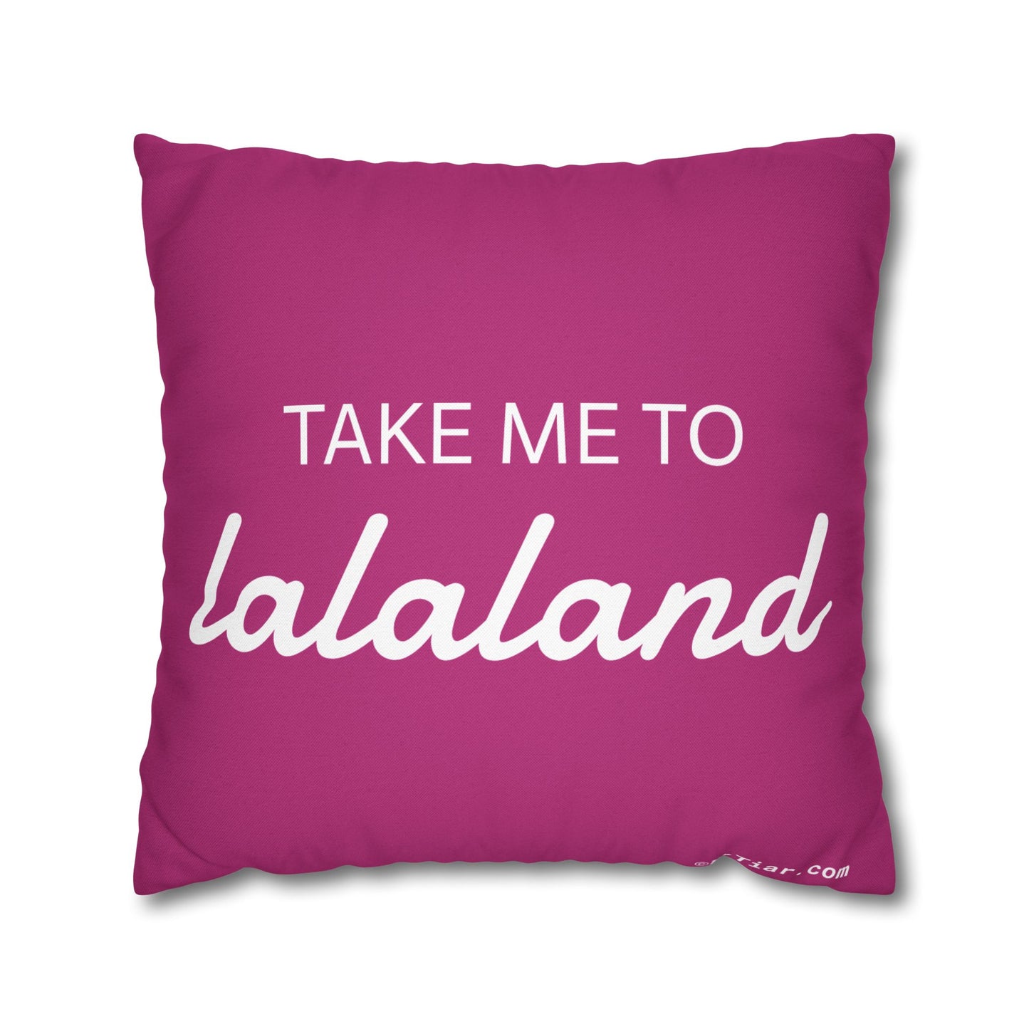 ByTiar Take Me To Lalaland: Spun Polyester Square Pillowcase In Pink. Order and unlock the door to dreamland!