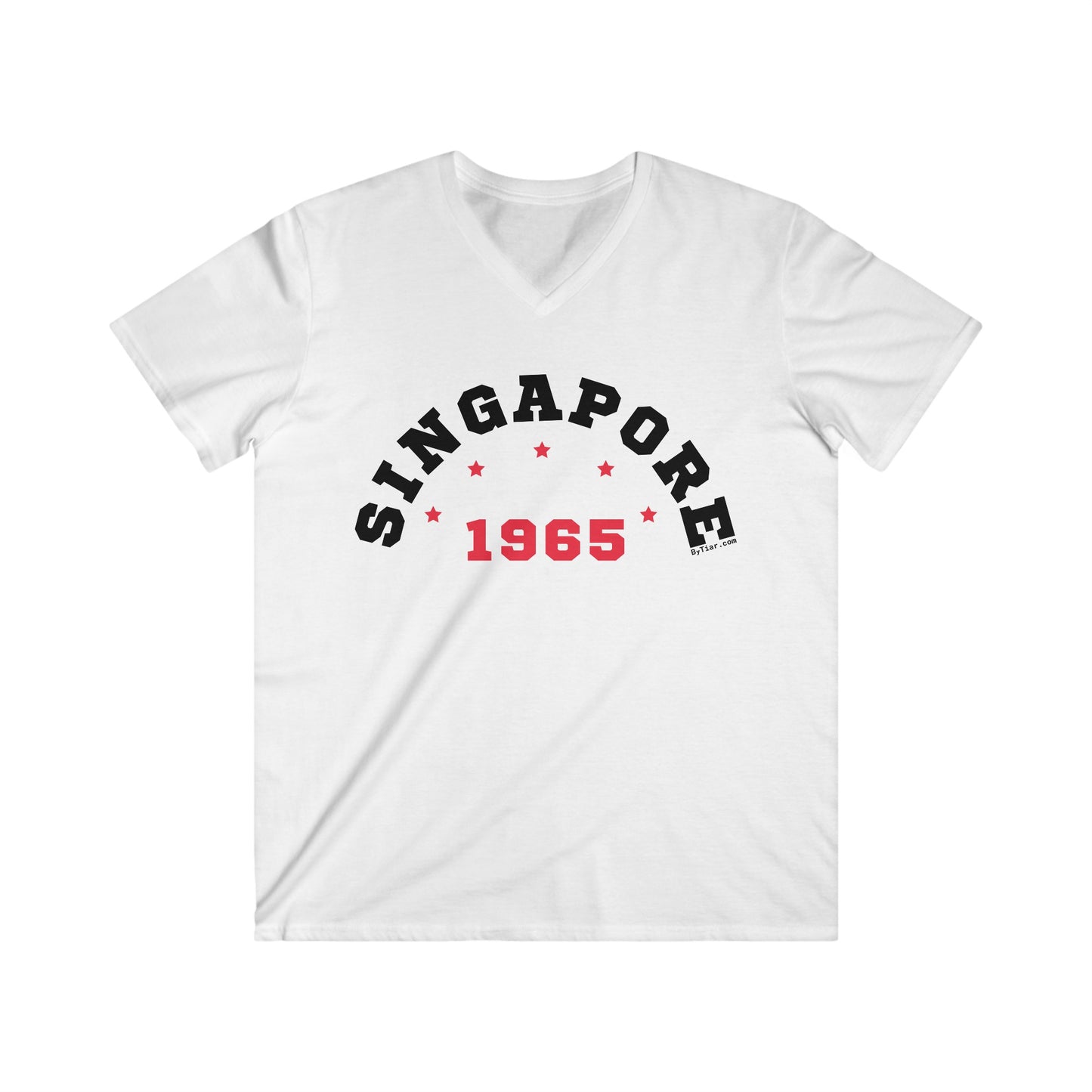 ByTiar Singapore 1965 Men's Fitted V-Neck Short Sleeve Tee