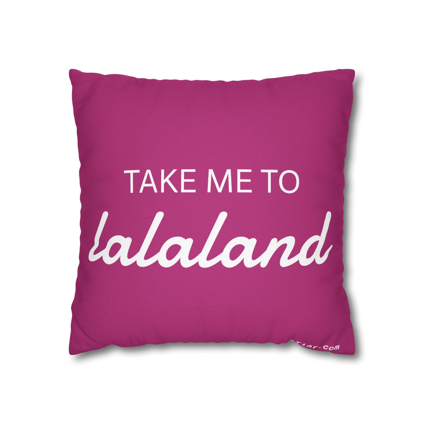 ByTiar Take Me To Lalaland: Spun Polyester Square Pillowcase In Pink. Order and unlock the door to dreamland!