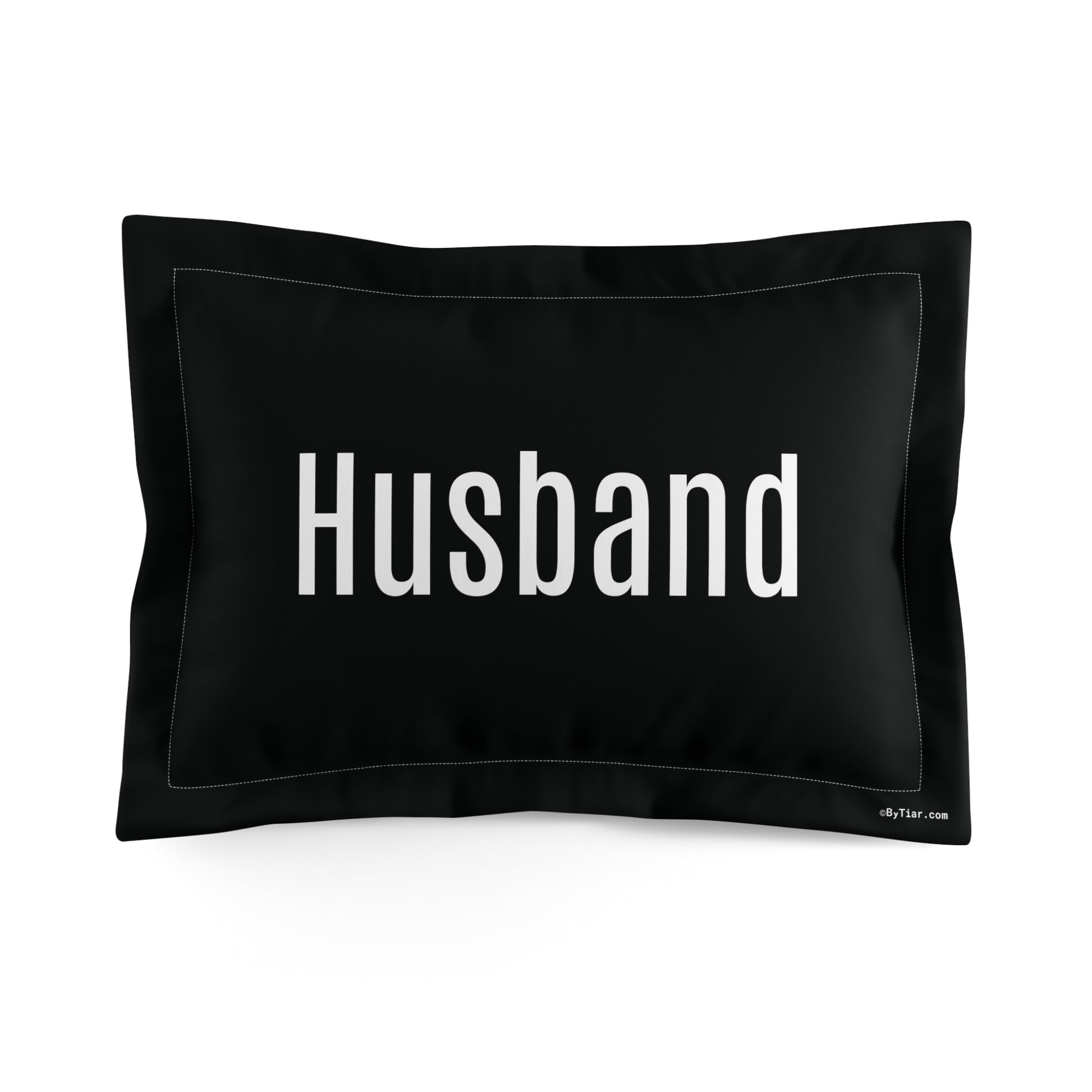 ByTiar Husband Standard Size Microfiber Pillow Sham in Black – Luxurious and Soft Pillowcase for Couples