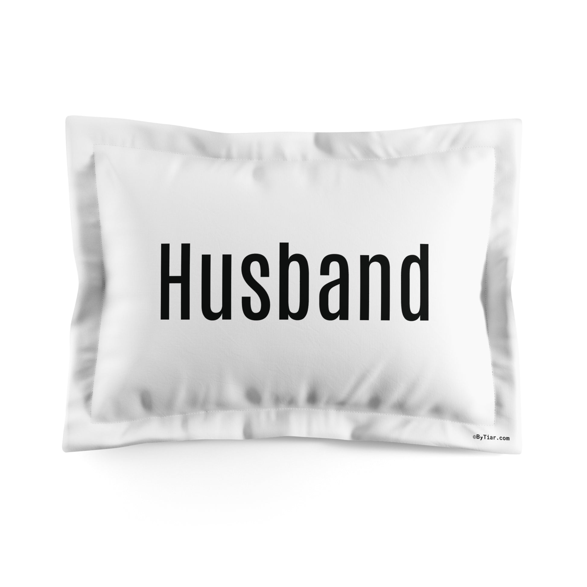 ByTiar Husband Standard Size Microfiber Pillow Sham in White – Luxurious and Soft Pillowcase for Couples